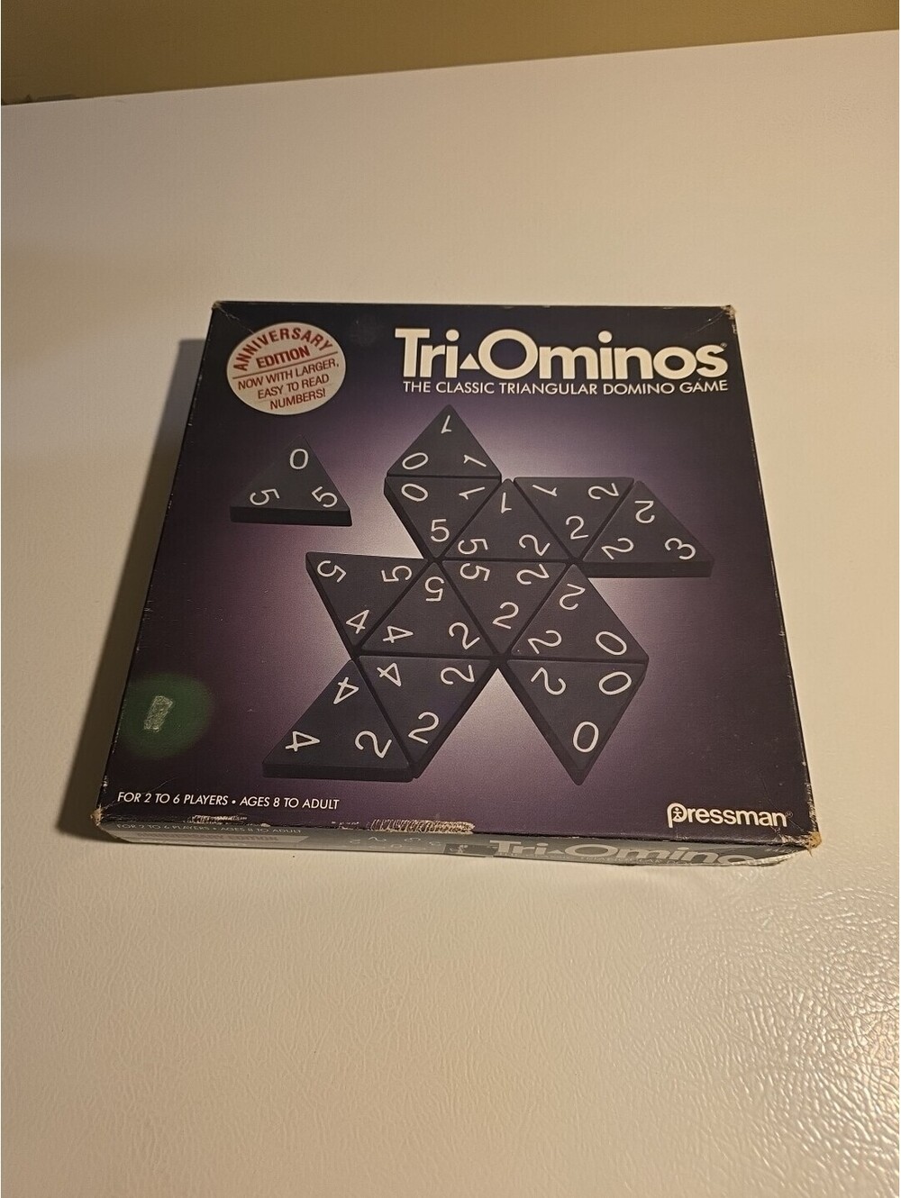 Tri-Ominos Anniversary Edition 1993 Triangular Domino Game Pressman Vintage New